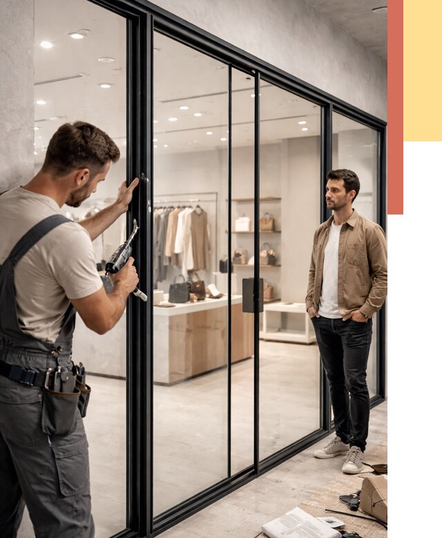 Стеклянные перегородки для магазинов в Вичуге от 8330 руб. под ключ | ОТДЕЛОЧНИК-Вчг