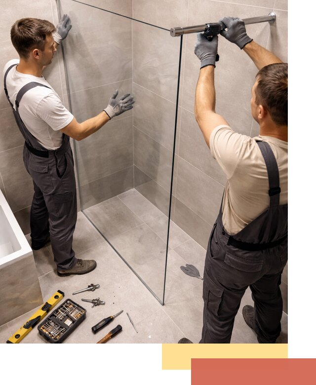 Стеклянные перегородки для душа в Вичуге — изготовление и монтаж