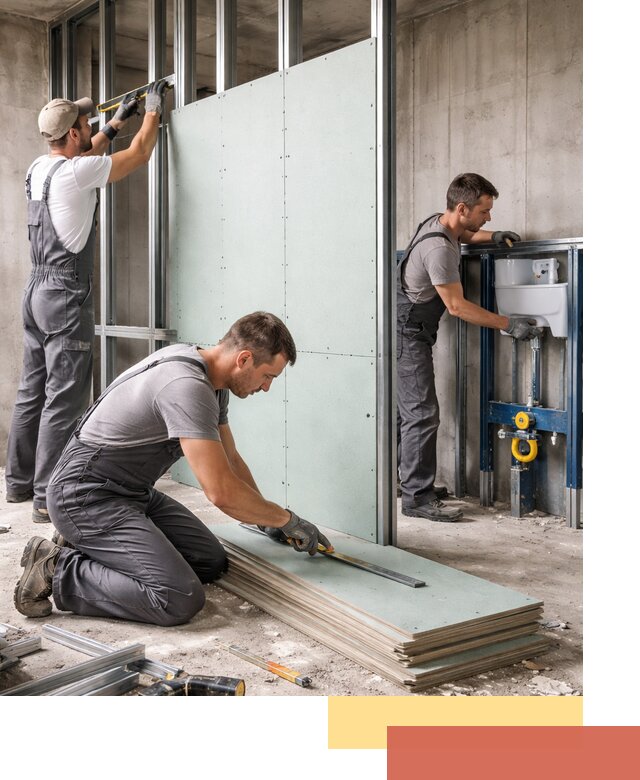 Монтаж и ремонт сантехнических перегородок в Вичуге