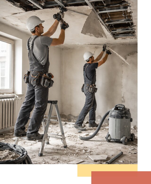 Демонтаж гипсокартонного потолка в Вичуге быстро и аккуратно