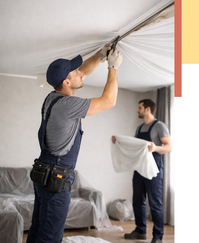 Демонтаж натяжного потолка в Вичуге от 4572 руб. — снятие и разбор под ключ | ОТДЕЛОЧНИК-Вчг