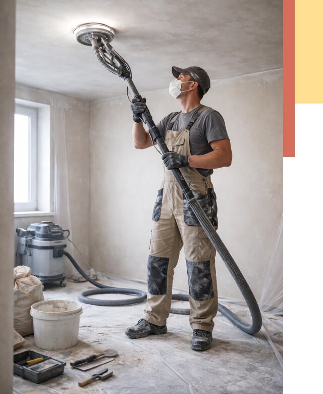 Шлифовка потолка в Вичуге от 3556 руб. — услуги шлифования потолка | ОТДЕЛОЧНИК-Вчг