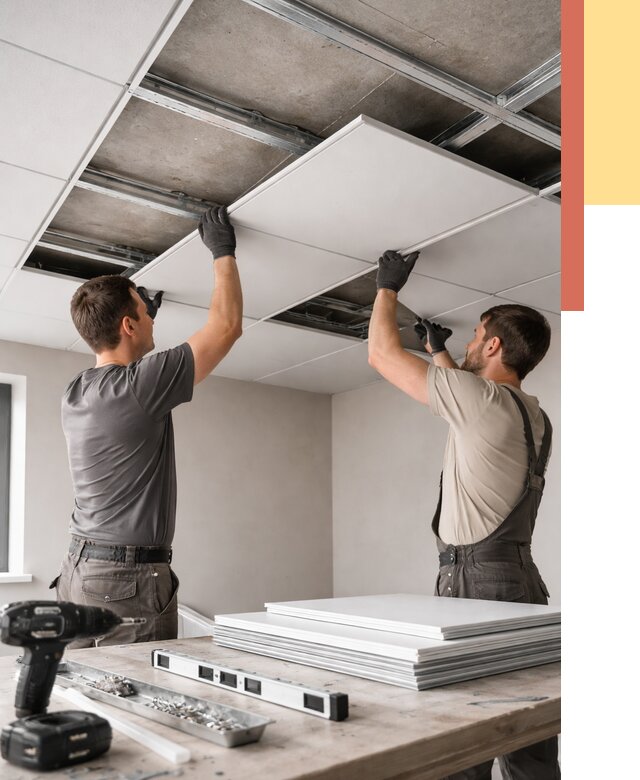 Монтаж кассетного потолка в Вичуге от 4572 руб/м2 — установка и сборка | ОТДЕЛОЧНИК-Вчг