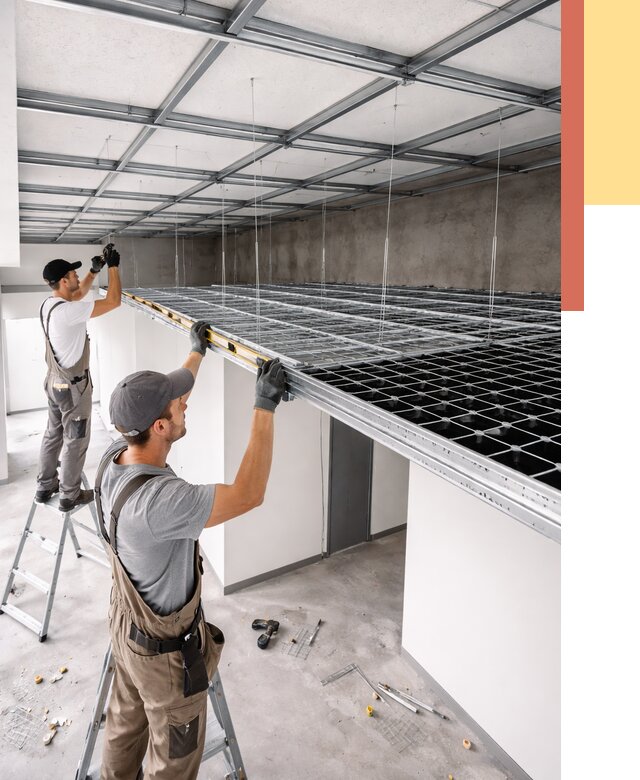 Монтаж потолка грильято в Вичуге от 457 руб./м² — быстрая сборка под ключ | ОТДЕЛОЧНИК-Вчг