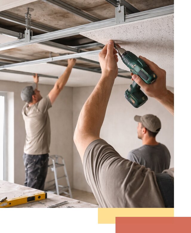 Монтаж акустического потолка в Вичуге под ключ