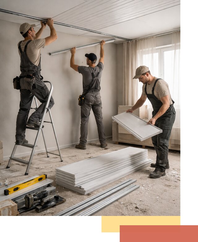 Монтаж потолка из ПВХ панелей в Вичуге оперативно и качественно