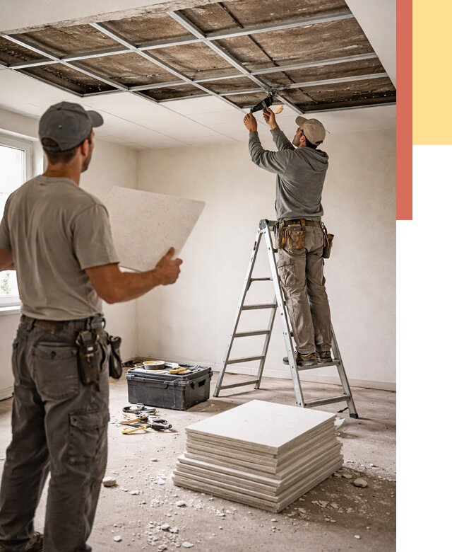 Замена плит подвесного потолка в Вичуге от 1778 руб. быстро и недорого | ОТДЕЛОЧНИК-Вчг