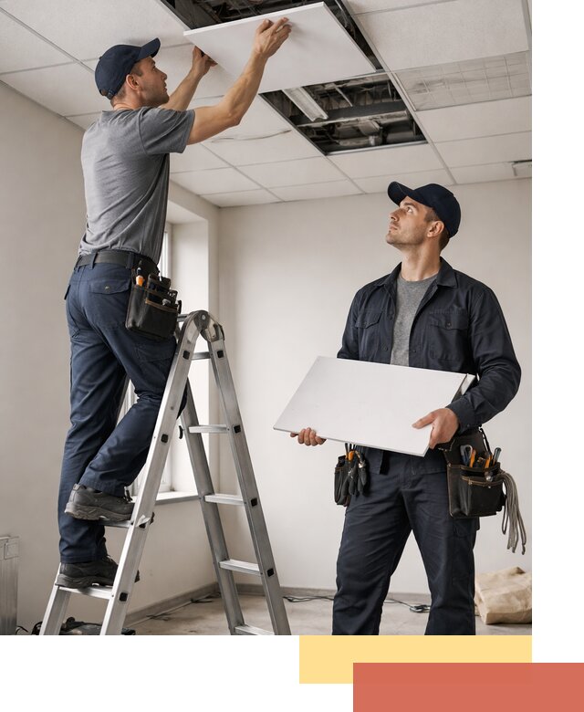 Обслуживание подвесного потолка в Вичуге — ремонт и чистка