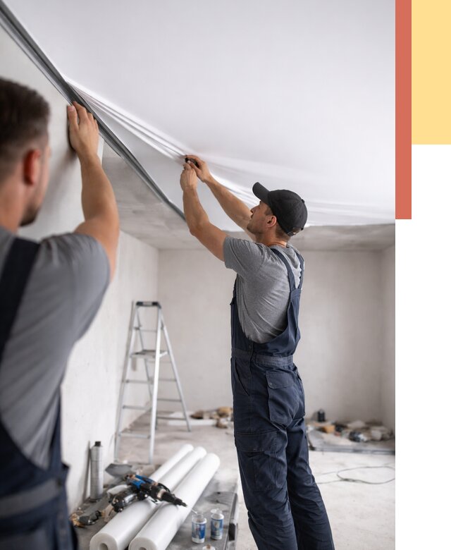 Монтаж матового натяжного потолка в Вичуге от 4572 руб./м² — быстро и недорого | ОТДЕЛОЧНИК-Вчг