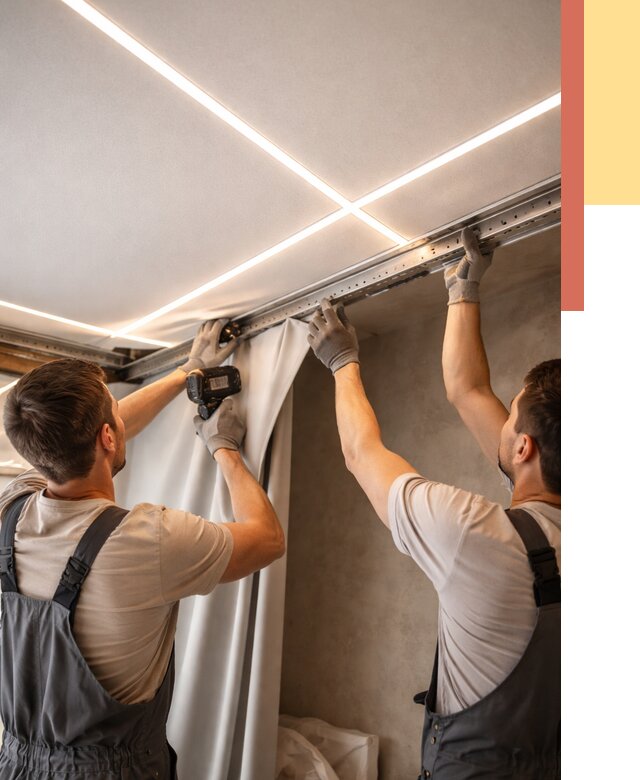 Монтаж натяжного потолка со световыми линиями в Вичуге от 1219 руб. | ОТДЕЛОЧНИК-Вчг