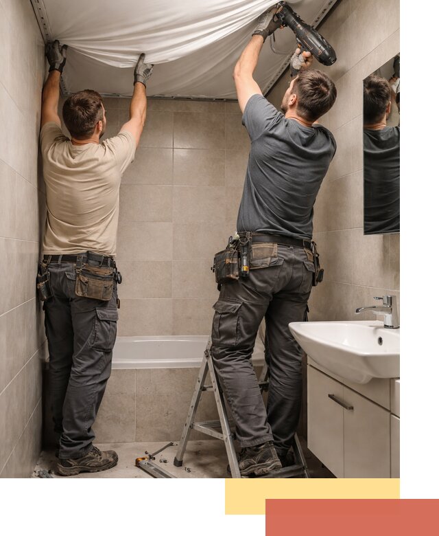 Монтаж натяжного потолка в ванной в Вичуге быстро и качественно