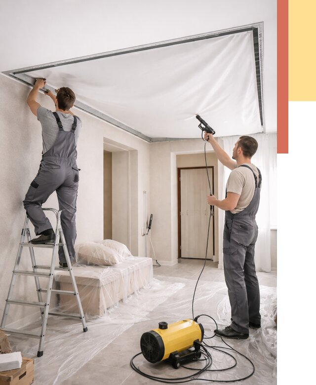 Монтаж натяжного потолка в прихожей в Вичуге от 2692 руб. под ключ | ОТДЕЛОЧНИК-Вчг