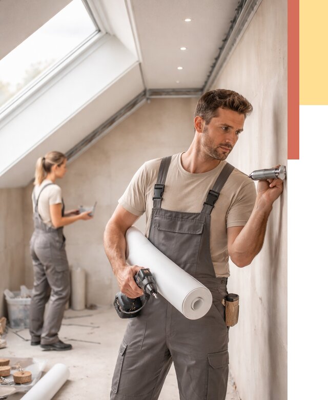 Монтаж натяжного потолка на мансарде в Вичуге от 3556 руб. | ОТДЕЛОЧНИК-Вчг