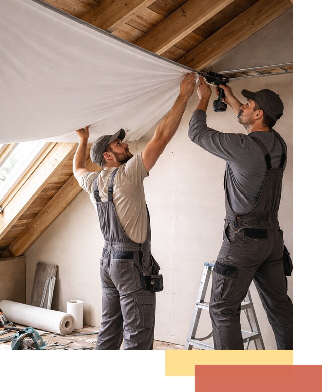 Монтаж натяжного потолка в мансарде в Вичуге