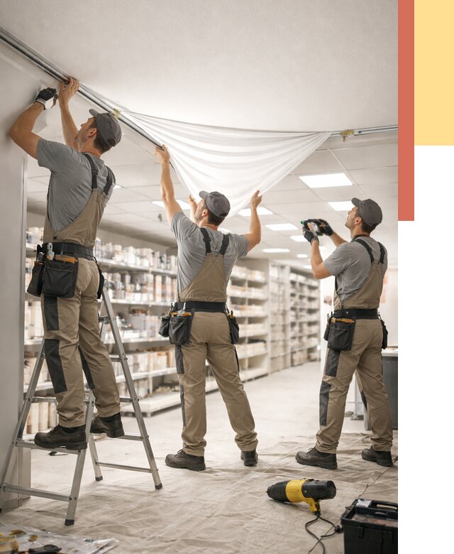 Монтаж натяжного потолка в магазине в Вичуге от 4572 руб. быстро и недорого | ОТДЕЛОЧНИК-Вчг