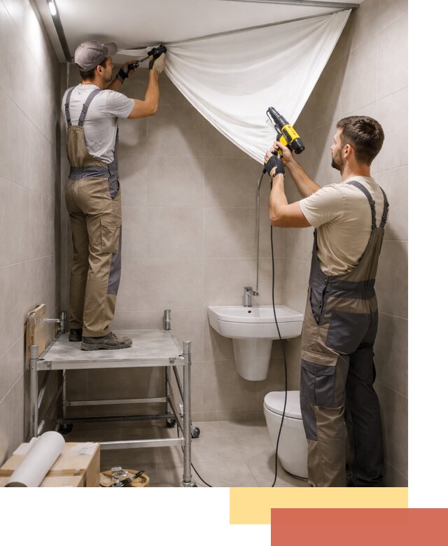 Монтаж натяжного потолка в санузле в Вичуге