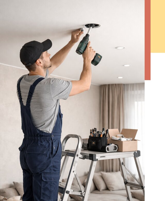 Установка и монтаж точечных светильников в натяжной потолок в Вичуге от 1829 руб. | ОТДЕЛОЧНИК-Вчг