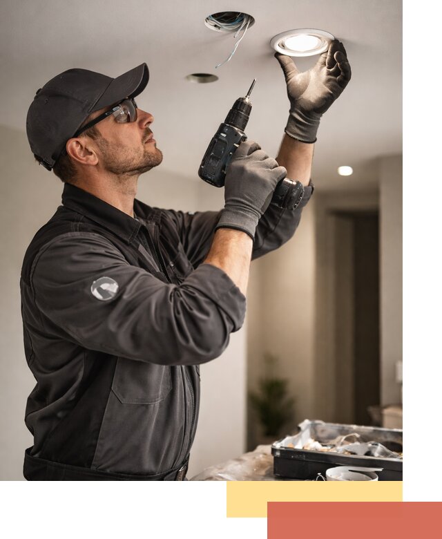 Установка точечных светильников в натяжной потолок в Вичуге