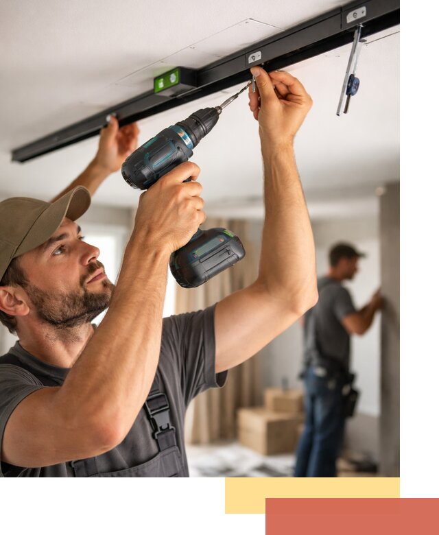 Установка трековых светильников в натяжной потолок в Вичуге