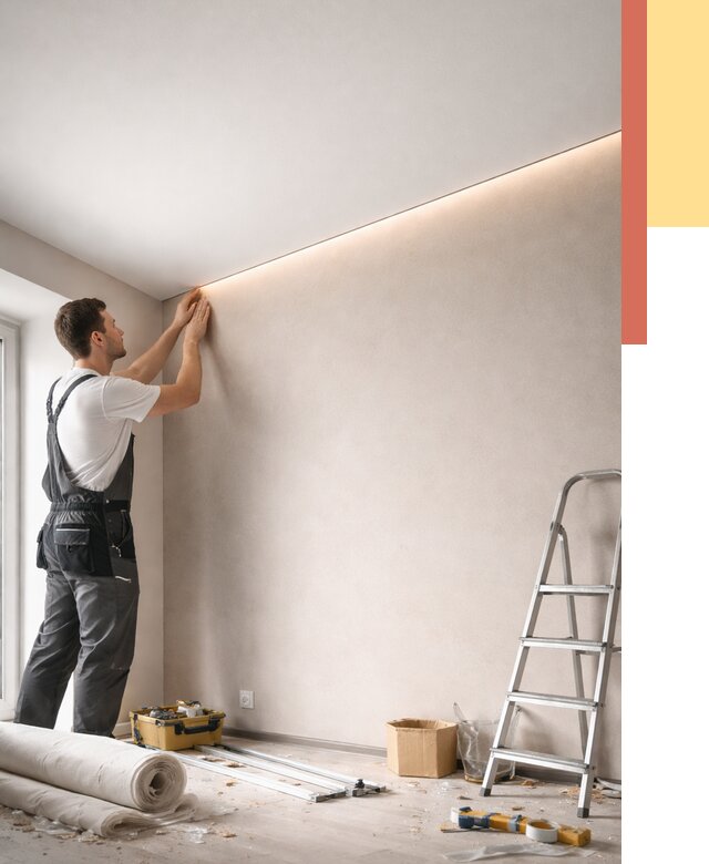 Теневые натяжные потолки в Вичуге от 8330 руб. под ключ | ОТДЕЛОЧНИК-Вчг