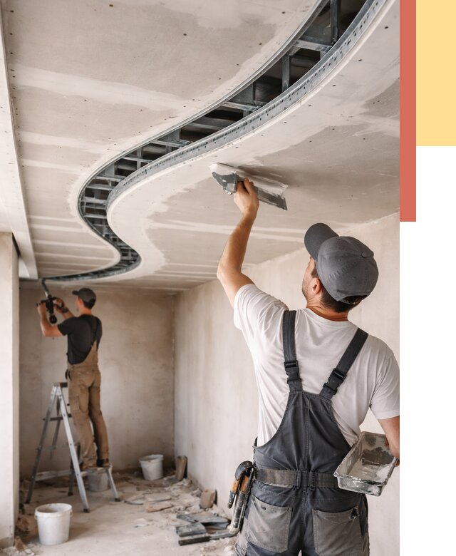 Криволинейный потолок из гипсокартона в Вичуге от 2133 руб./м2 | ОТДЕЛОЧНИК-Вчг