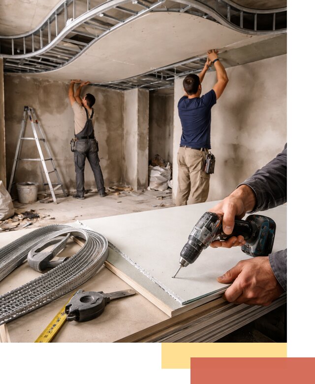 Криволинейный потолок из гипсокартона в Вичуге — монтаж и отделка