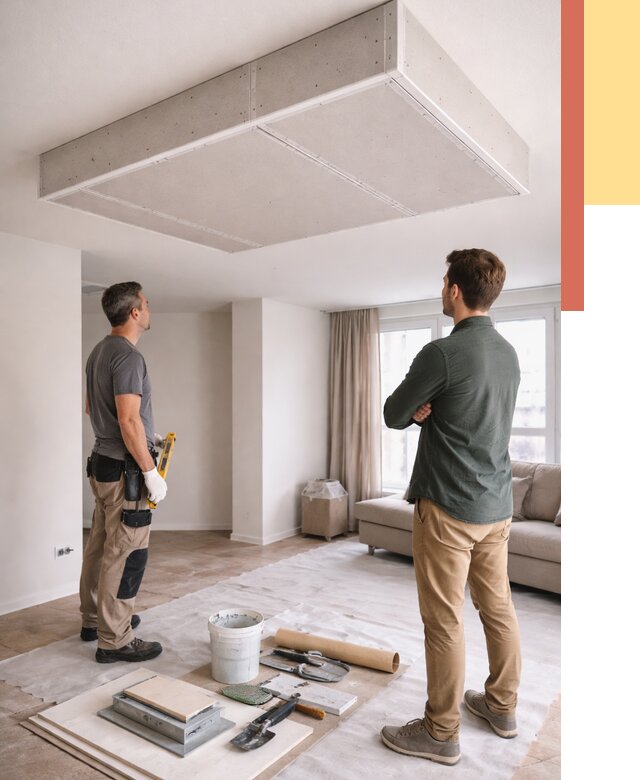 Короб на потолке из гипсокартона в Вичуге от 2235 руб. — монтаж и услуги под ключ | ОТДЕЛОЧНИК-Вчг