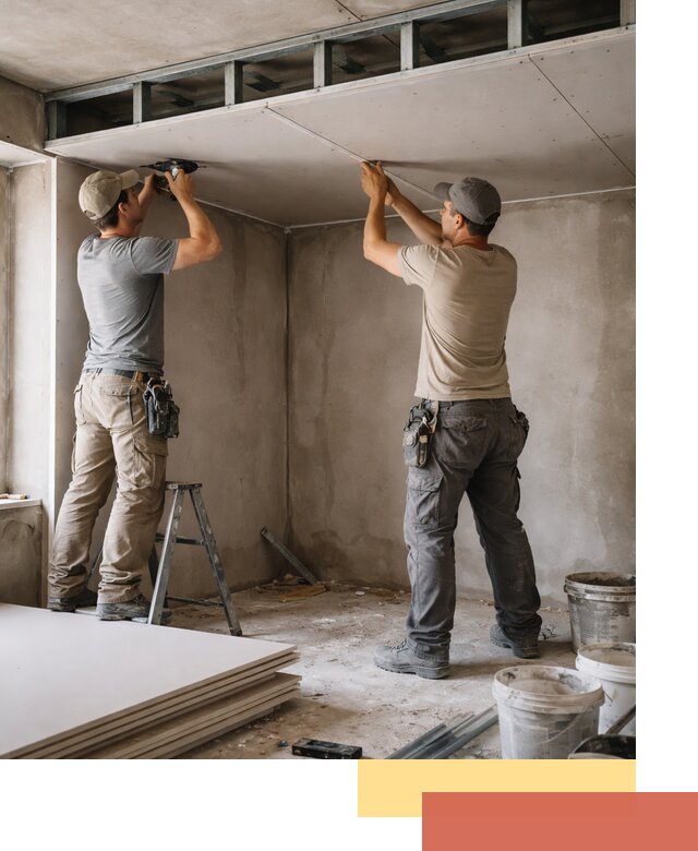 Короб из гипсокартона на потолке под ключ в Вичуге