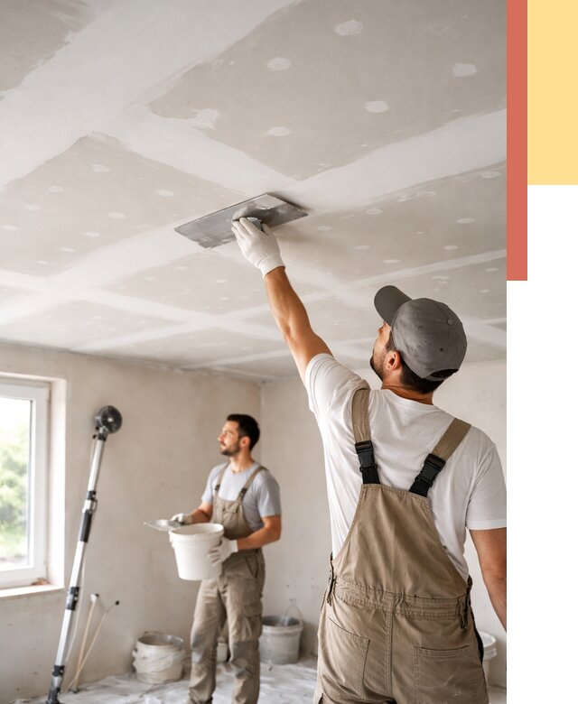 Шпаклевка потолка из гипсокартона в Вичуге от 3251 руб./м2 — услуги под ключ | ОТДЕЛОЧНИК-Вчг