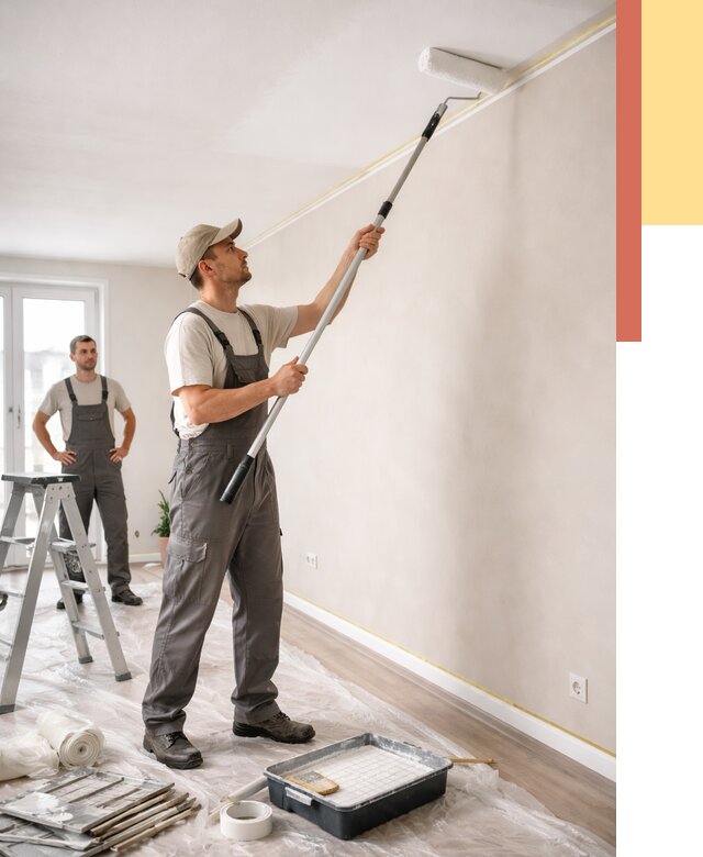 Покраска потолка из гипсокартона в Вичуге от 4572 руб./м2 — услуги под ключ | ОТДЕЛОЧНИК-Вчг