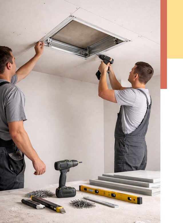 Установка люка в потолок ГКЛ в Вичуге от 2540 руб. под ключ | ОТДЕЛОЧНИК-Вчг