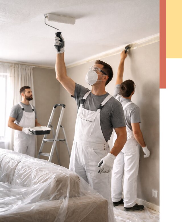 Покраска потолка водоэмельсионной краской в Вичуге от 2235 руб/м² — услуги под ключ | ОТДЕЛОЧНИК-Вчг