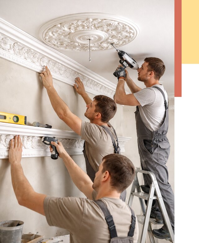 Монтаж лепнины на потолок в Вичуге от 3251 руб. быстро и недорого | ОТДЕЛОЧНИК-Вчг