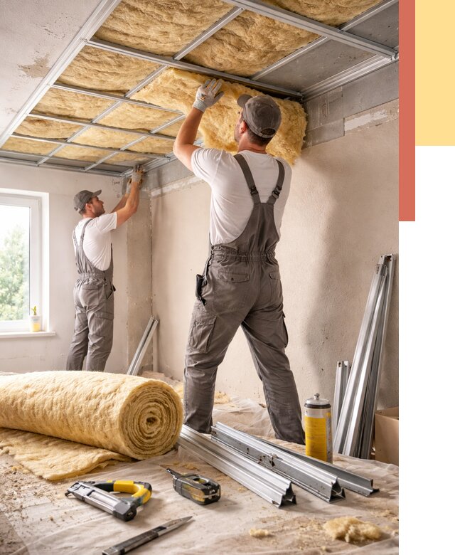 Утепление потолка в Вичуге от 7314 руб/м2 — недорого, быстро, под ключ | ОТДЕЛОЧНИК-Вчг