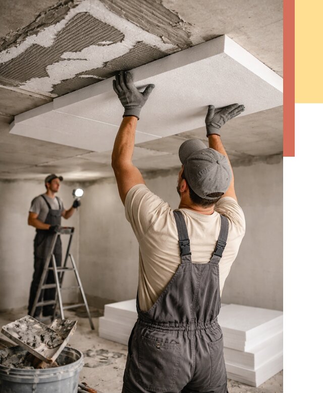 Утепление потолка пенопластом в Вичуге от 4572 руб/м2 — недорого и быстро | ОТДЕЛОЧНИК-Вчг