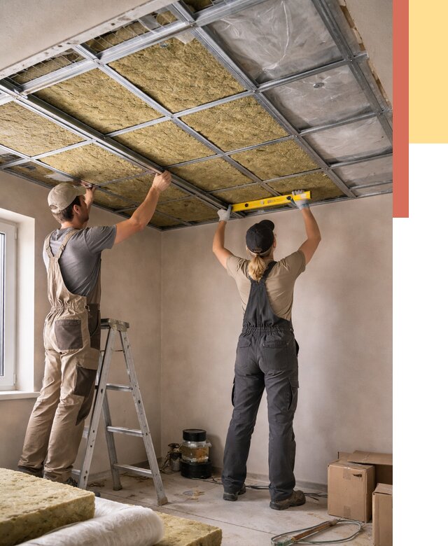 Шумоизоляция потолка в Вичуге от 1270 руб. под ключ — услуги ОТДЕЛОЧНИК-Вчг