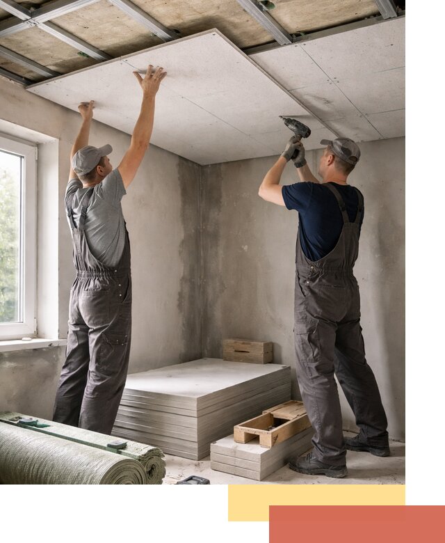 Шумоизоляция потолка панелями ЗИПС в Вичуге